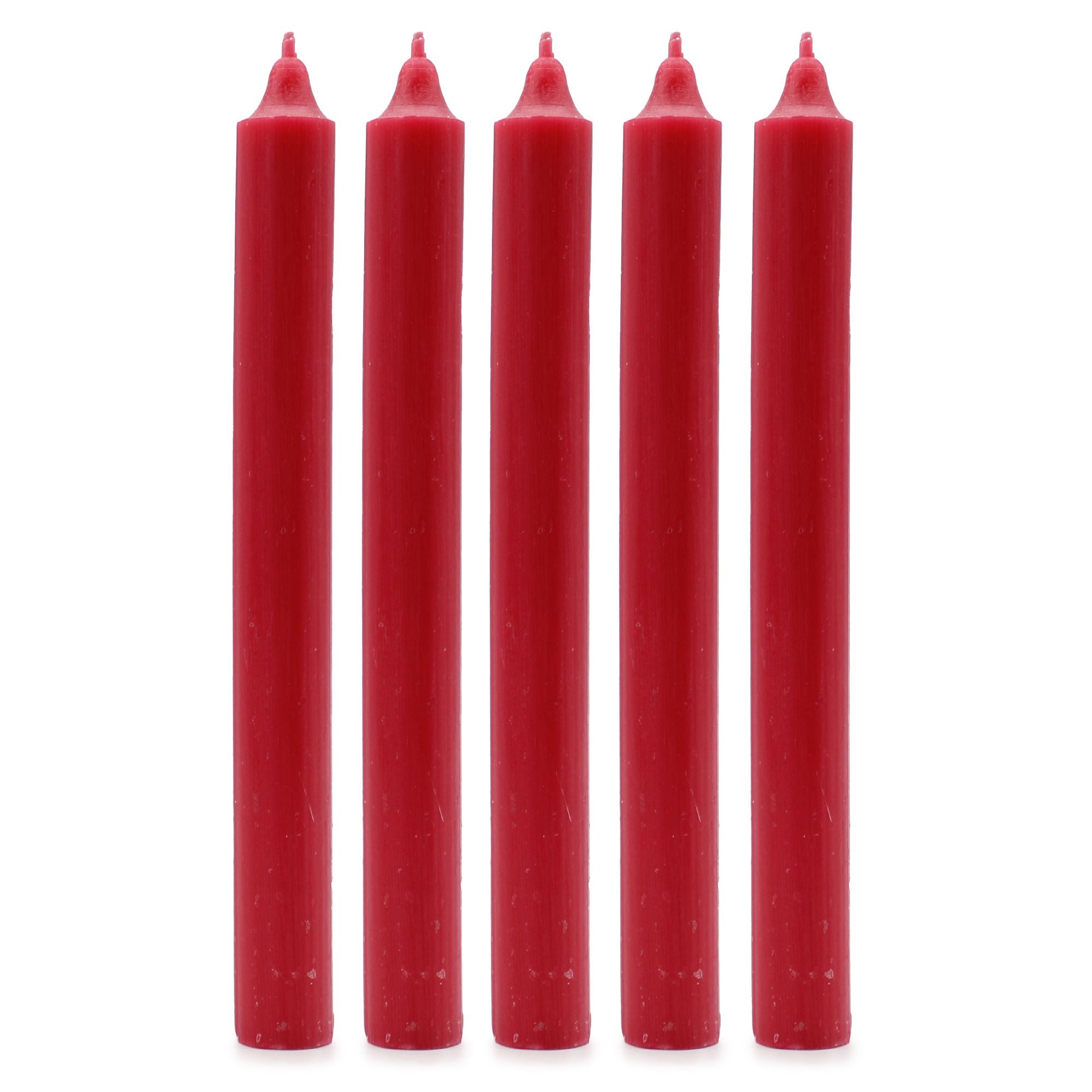 Solid Colour Dinner Candle Set - Pack of 21 - Rustic Red