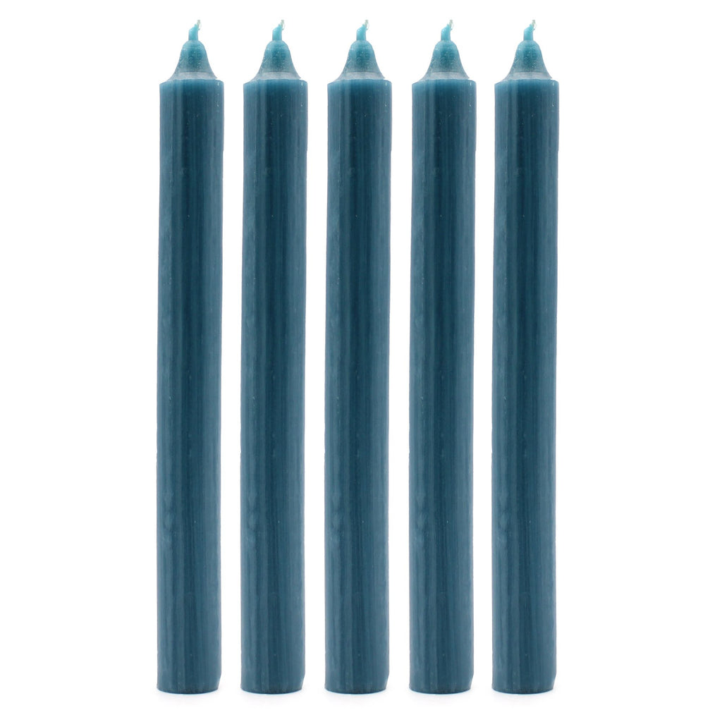 Solid Colour Dinner Candle Set - Pack of 21 - Rustic Teal