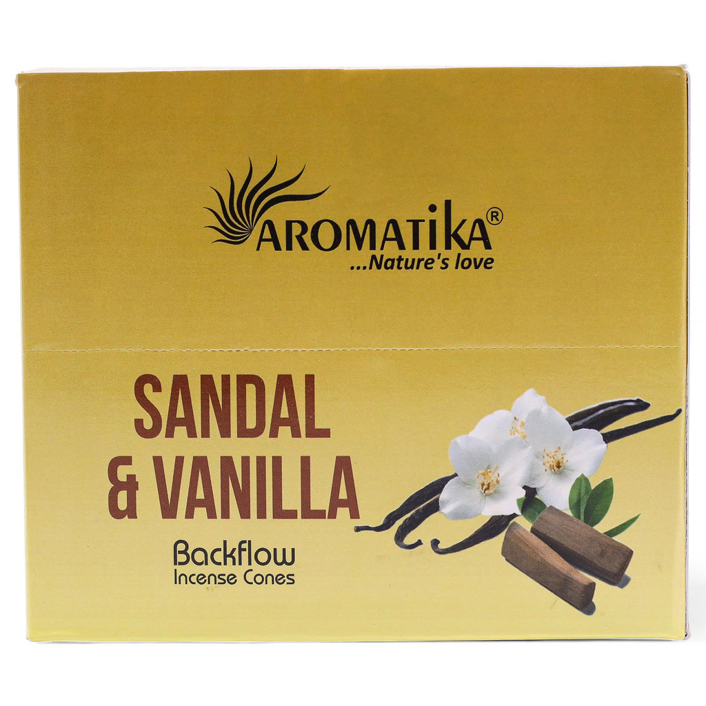 Pack of 10 Masala Backflow Incense - Sandalwood & Vanilla