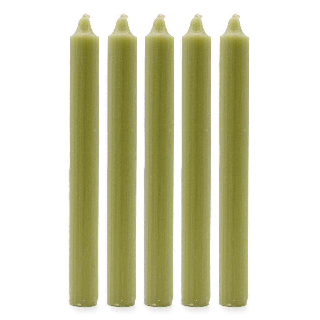 Solid Colour Dinner Candle Set - Pack of 21 - Rustic Olive